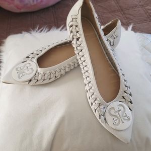 Nwot staccato white flat shoes